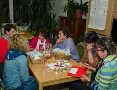 Gruppenbild der Haussammler aus Waidhofen/Thaya - beim gemütlichen Essen