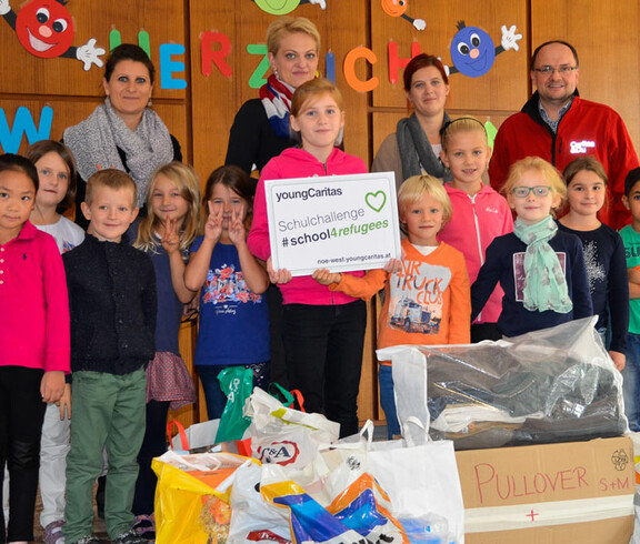 TeilnehmerInnen der youngCaritas Schulchallenge aus der VS Franz Jonas